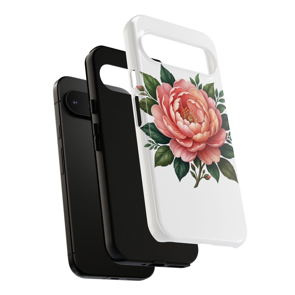 Floral Peony Tough Phone Case — Protective Botanical iPhone Cover