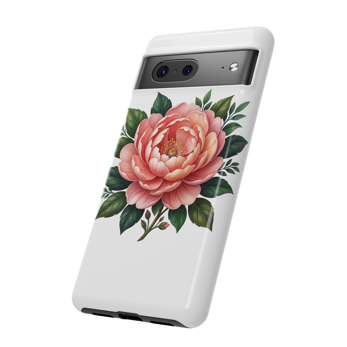 Floral Peony Tough Phone Case — Protective Botanical iPhone Cover