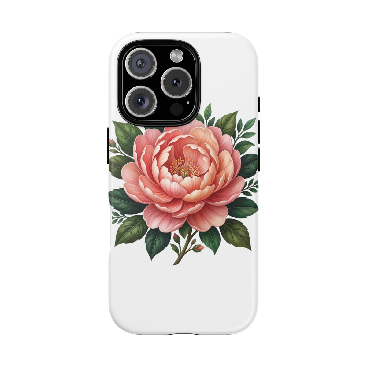 Floral Peony Tough Phone Case — Protective Botanical iPhone Cover