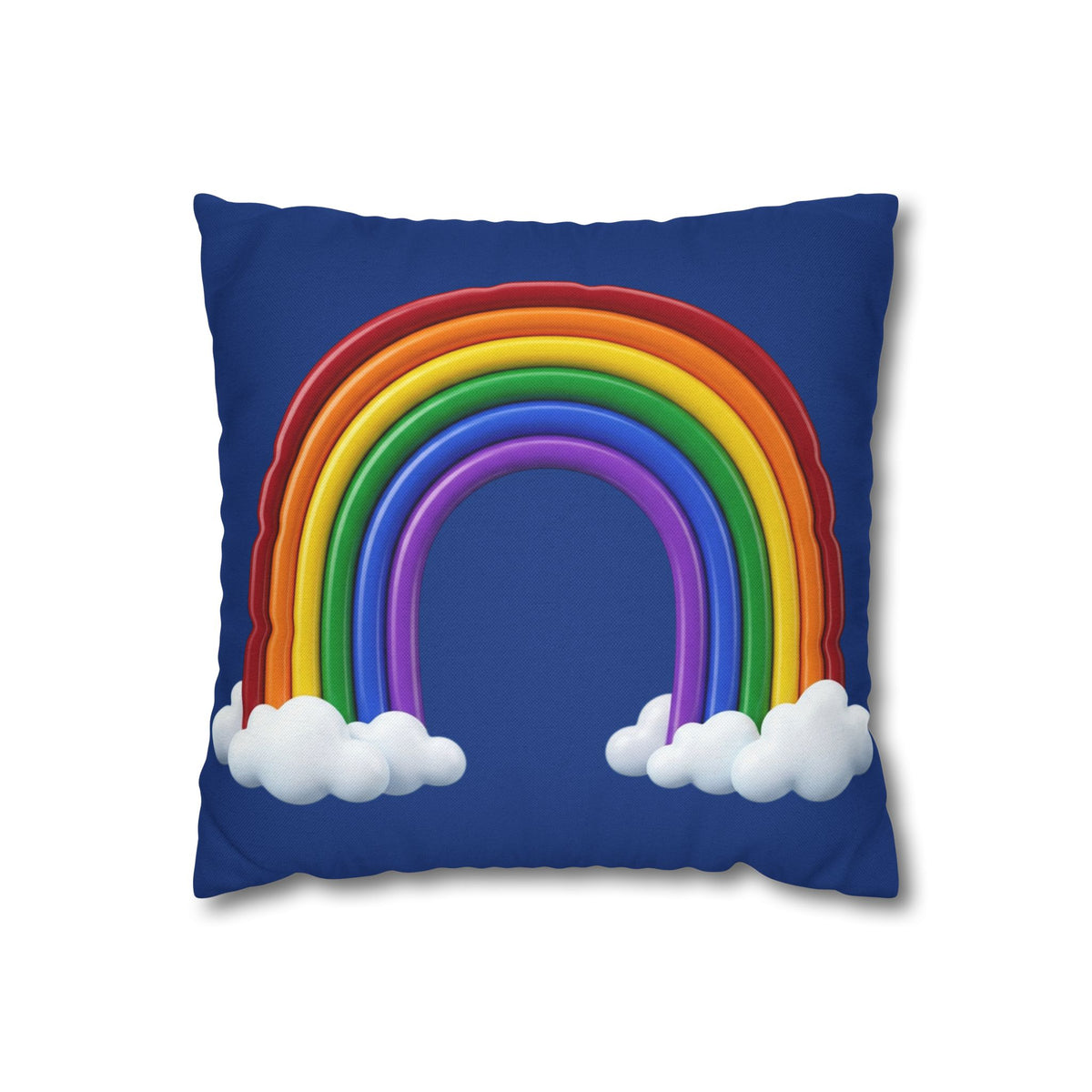 Rainbow Dark Blue Spun Polyester Square Pillowcase