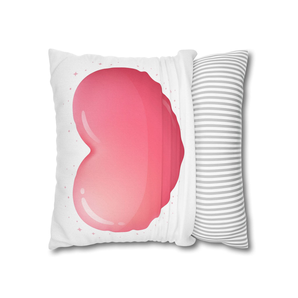Pink Heart Spun Polyester Square Pillowcase