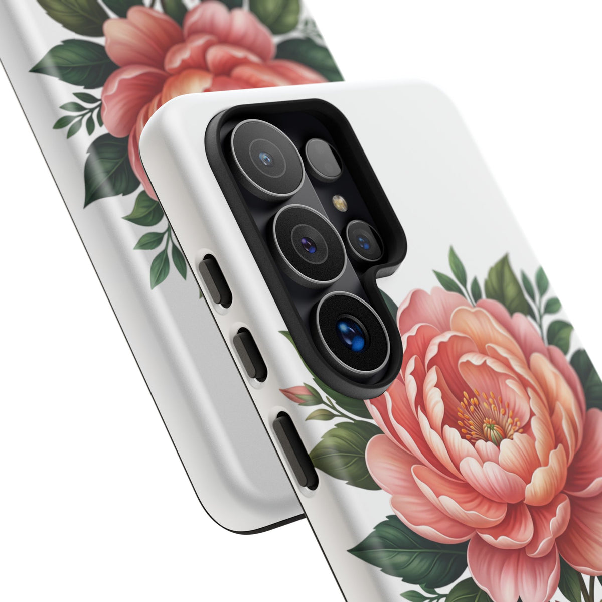 Floral Peony Tough Phone Case — Protective Botanical iPhone Cover