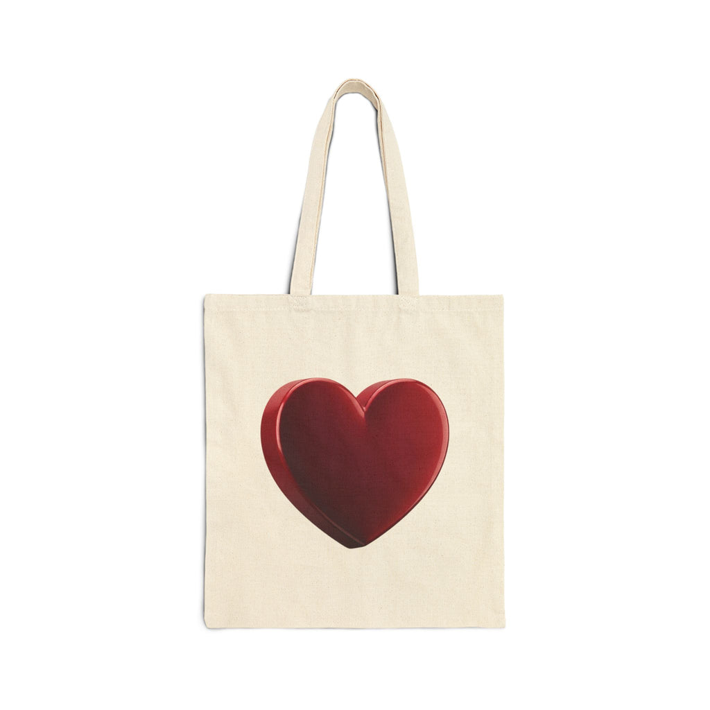 Red heart Cotton Canvas Tote Bag