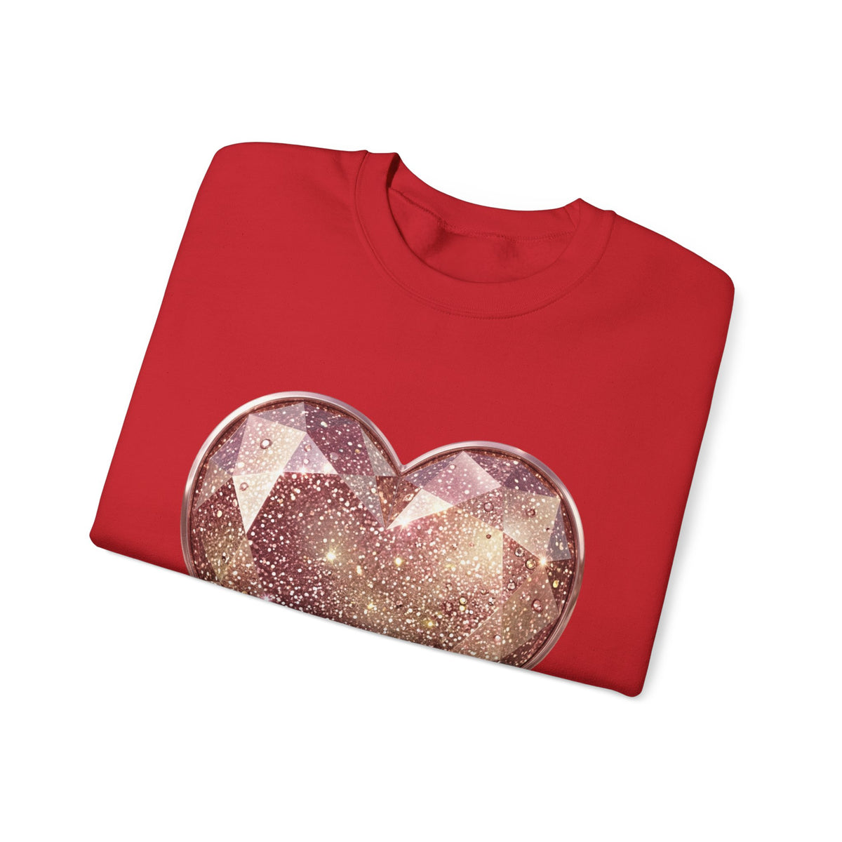 Glitter Gem Heart Sweatshirt — Sparkling Pink Heart Crewneck