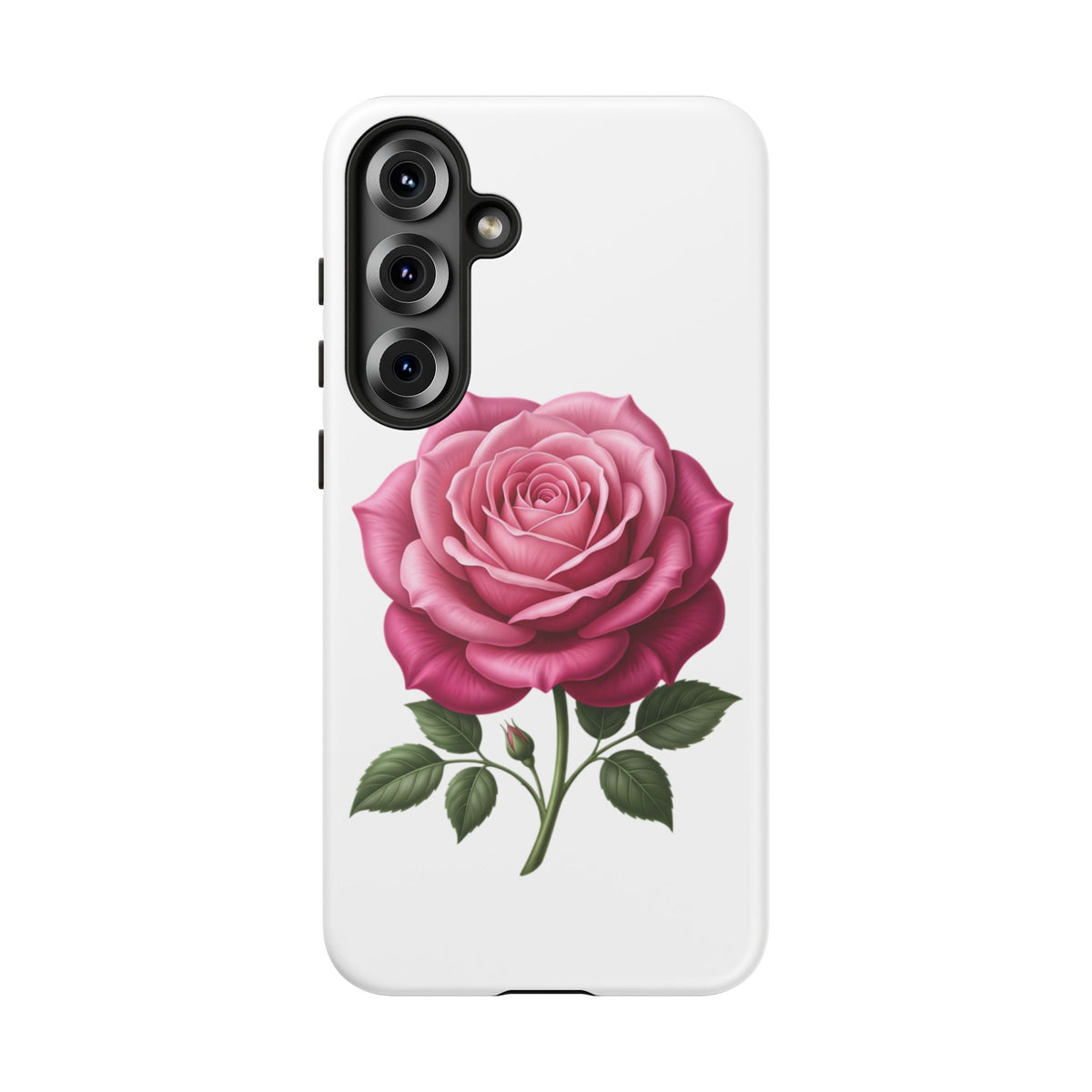 Pink Rose Tough Phone Case — Floral Protective iPhone Cover