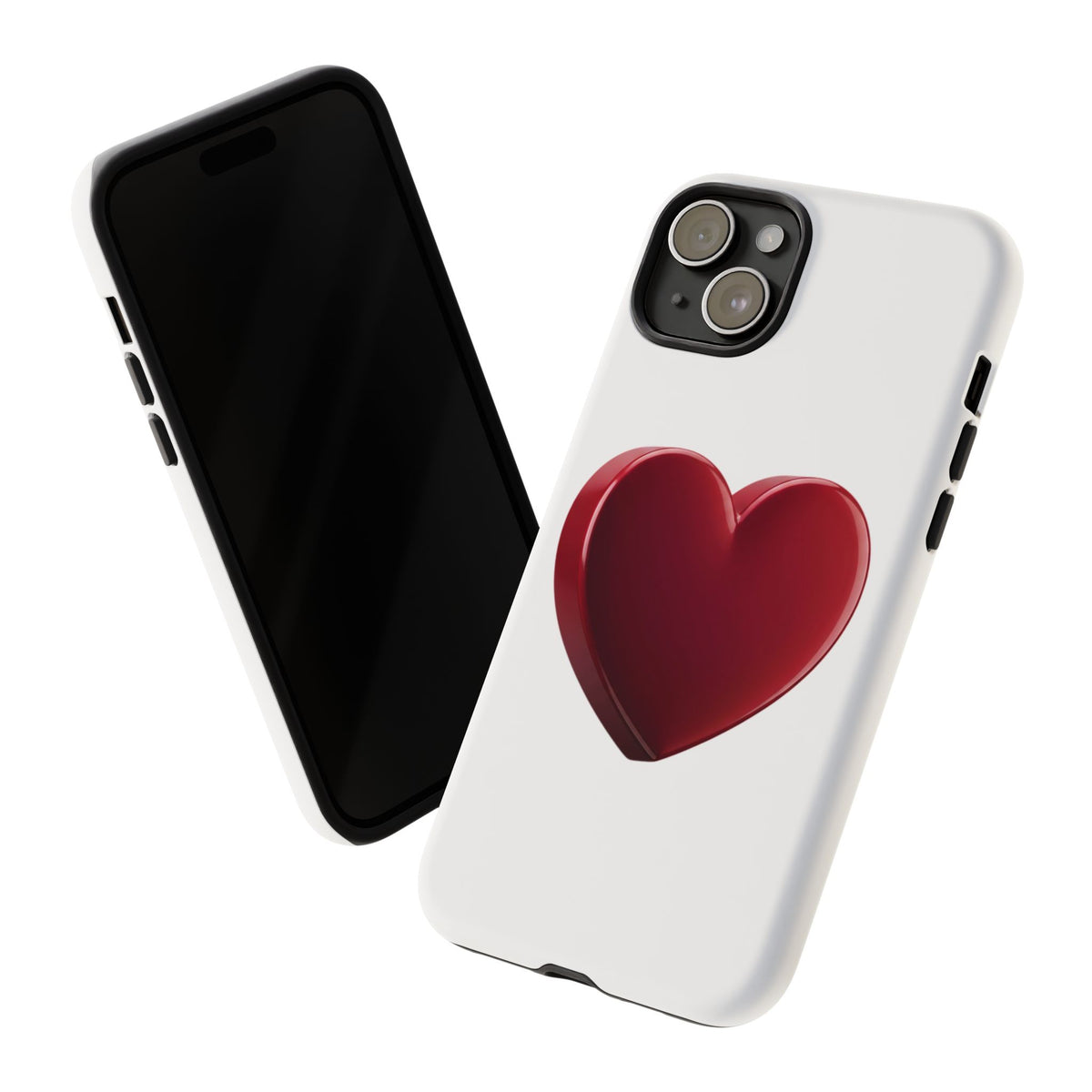 Heart Tough Phone Case - Red 3D Heart Protective Phone Case