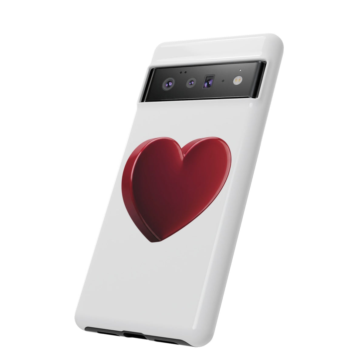 Heart Tough Phone Case - Red 3D Heart Protective Phone Case