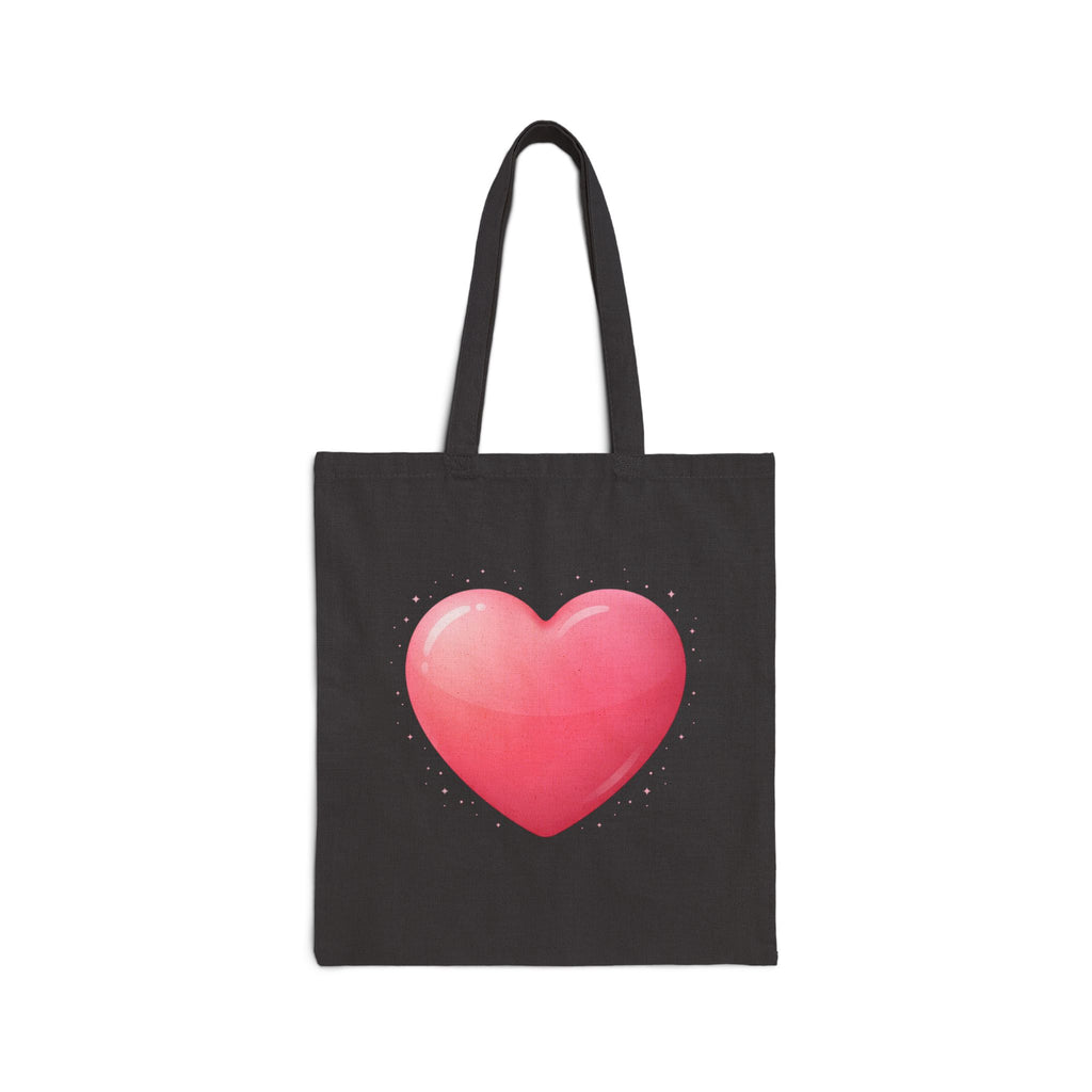 Heart Canvas Tote Bag — Cute Pink Heart Eco Shopper
