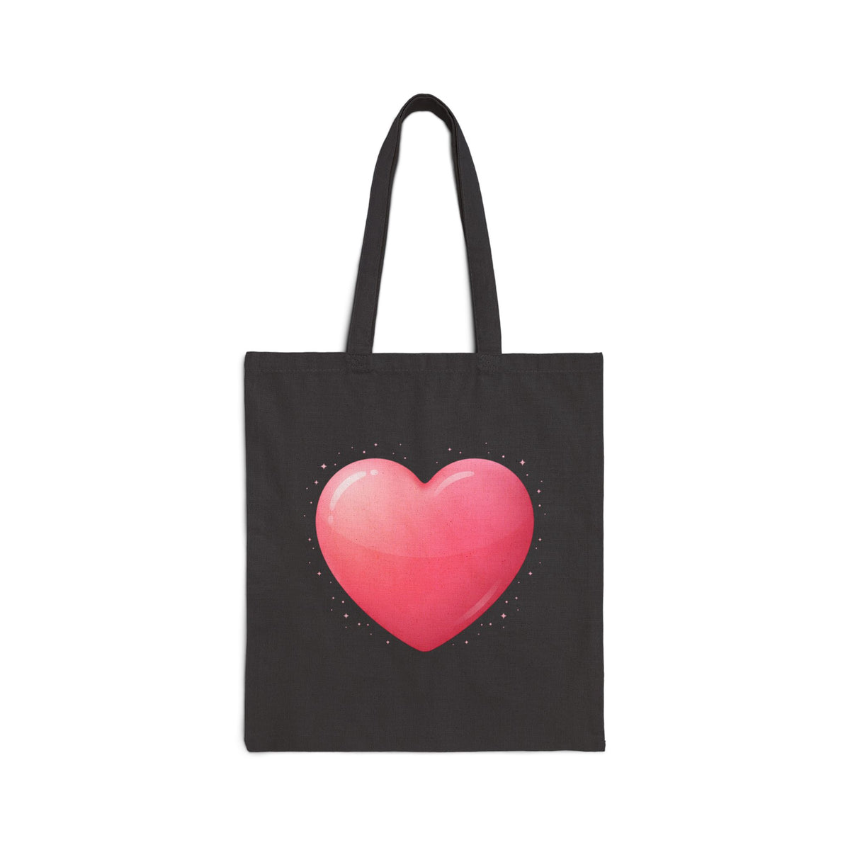 Heart Canvas Tote Bag — Cute Pink Heart Eco Shopper