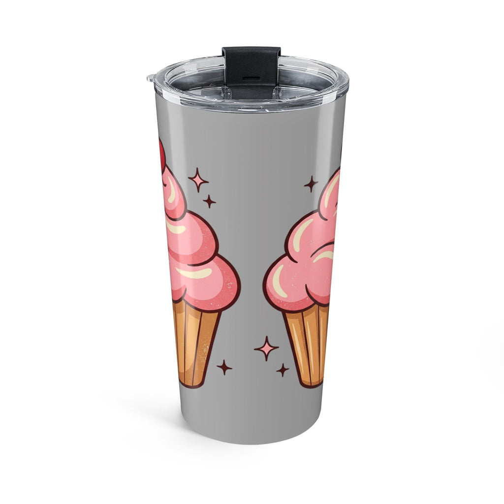 Pink Cupcake Tumbler 20oz- Light Grey