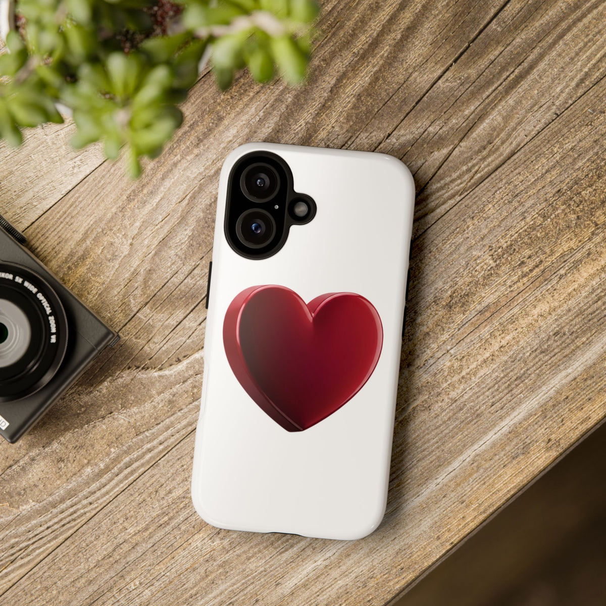 Heart Tough Phone Case - Red 3D Heart Protective Phone Case