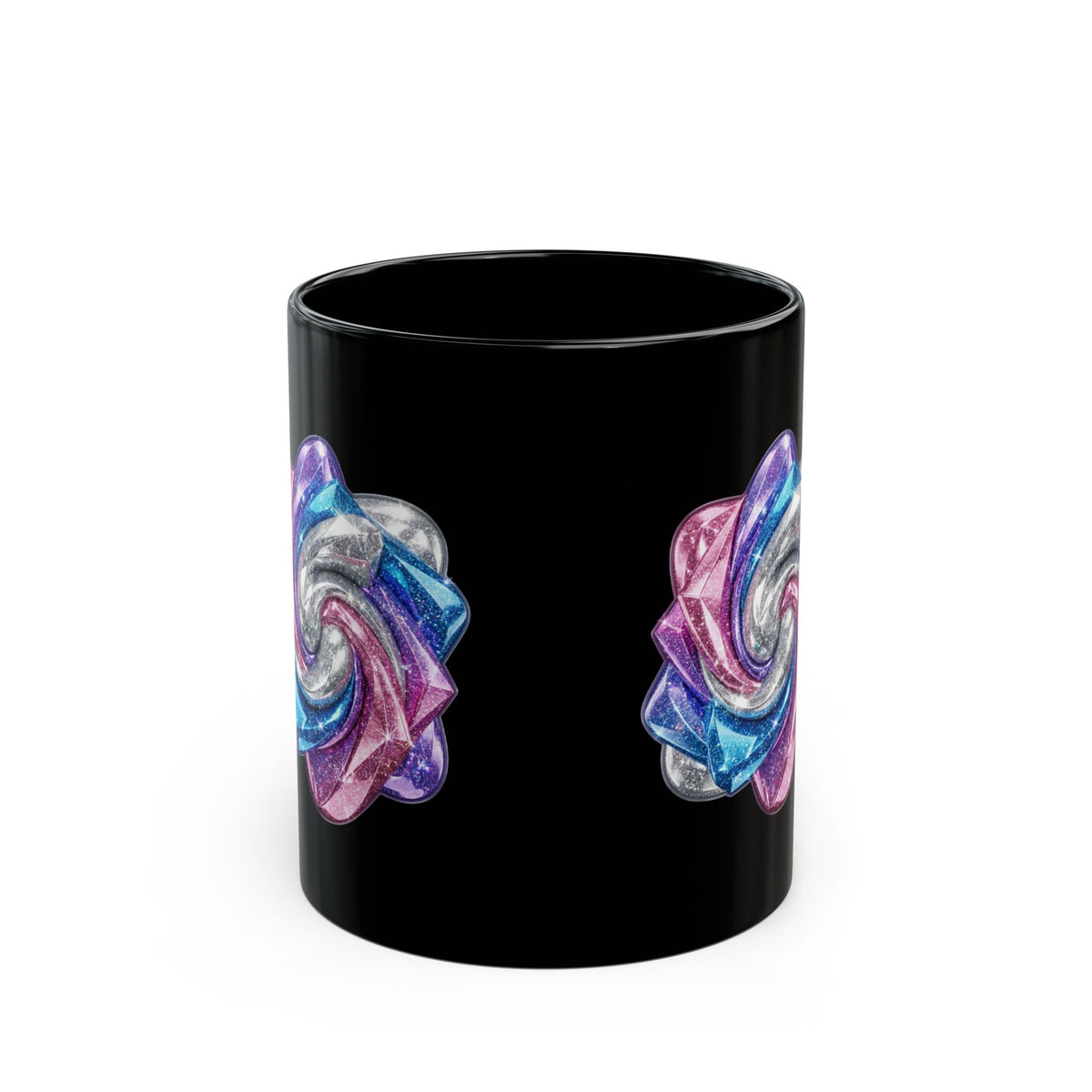3D Glitter Design Black Mug (11oz, 15oz)