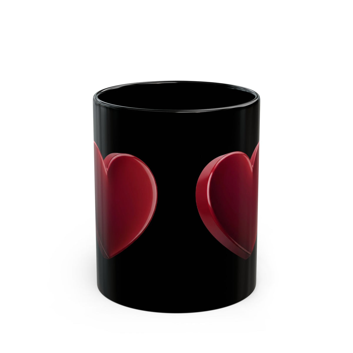 Red Heart Black Coffee Mug — Romantic Valentine’s Day Gift (11oz & 15oz)