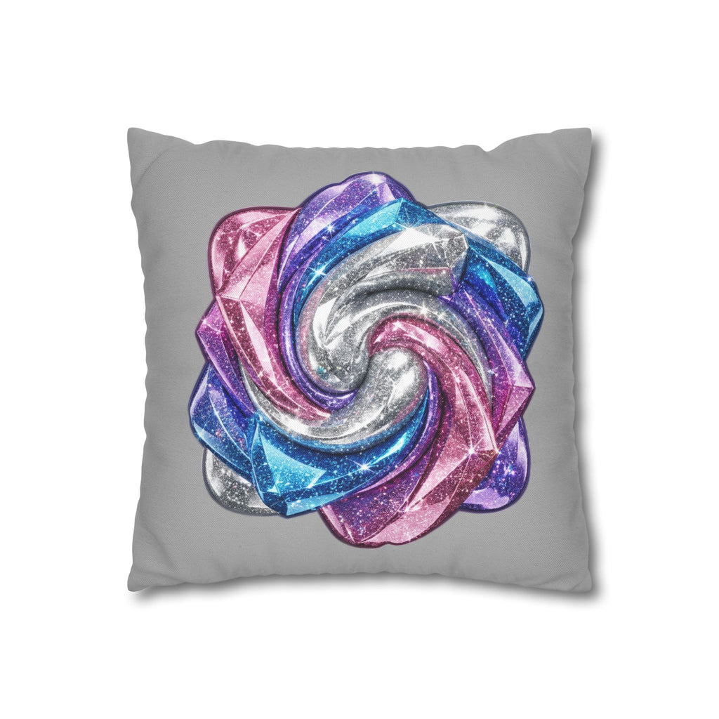 3D Glitter Design Light Grey Spun Polyester Square Pillowcase