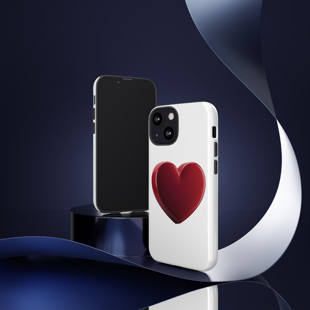 Heart Tough Phone Case - Red 3D Heart Protective Phone Case