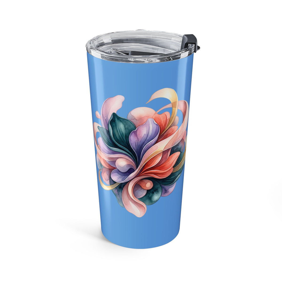 20oz Floral Swirl Tumbler — Colorful Abstract Flower Insulated Travel Cup