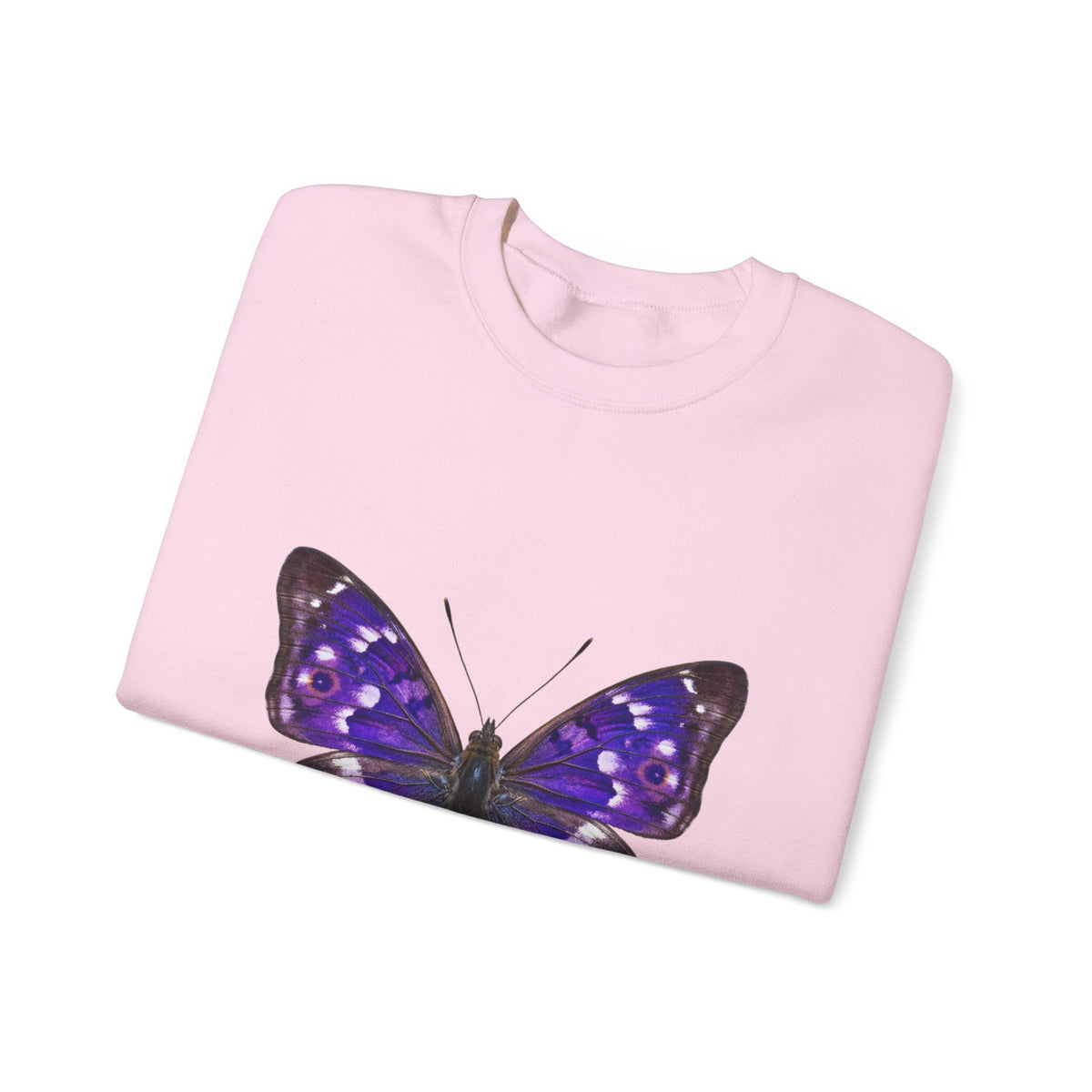 Purple Butterfly Crewneck Sweatshirt — Vibrant Nature Graphic Pullover