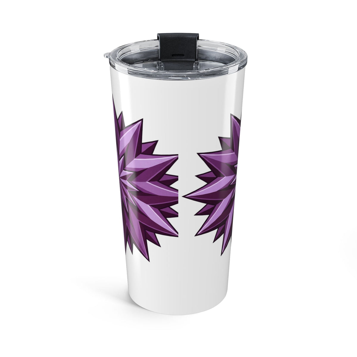 20oz Purple Starburst Tumbler — Insulated Travel Cup-White