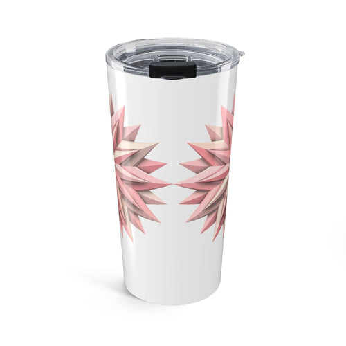 20oz Floral Geometric Tumbler — Pink Starburst Insulated Travel Cup