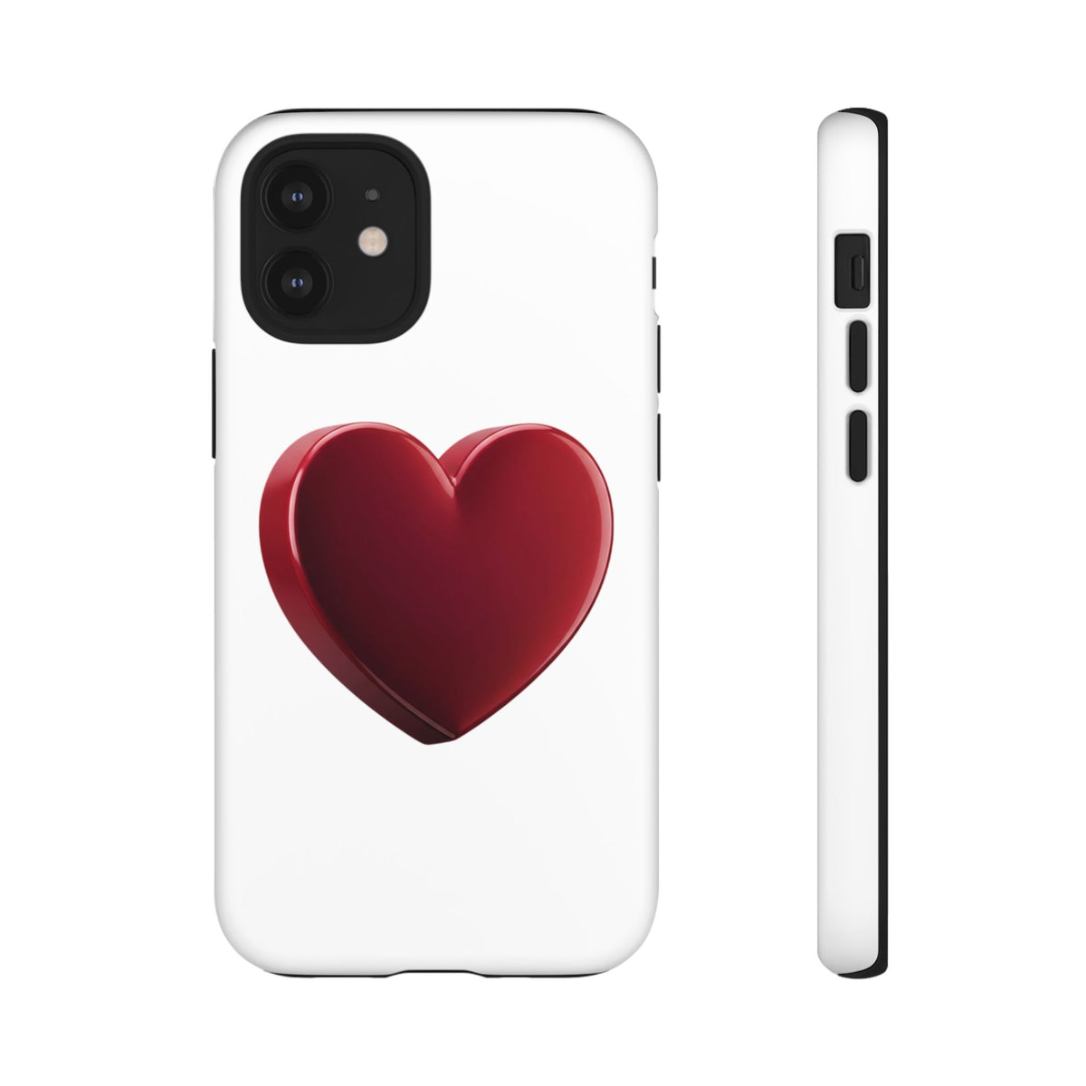 Heart Tough Phone Case - Red 3D Heart Protective Phone Case