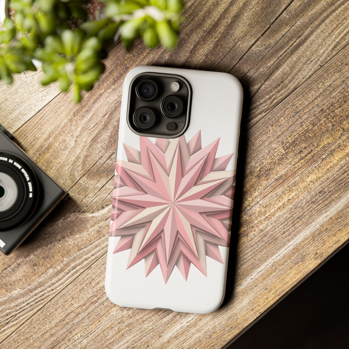 Pink Geometric Star Phone Case — Tough Protective iPhone Cover