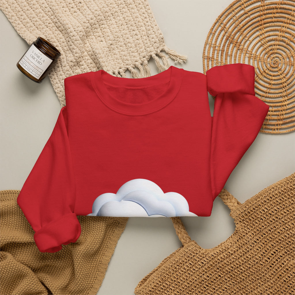 Cloud Graphic Sweatshirt — Soft White Cozy Crewneck