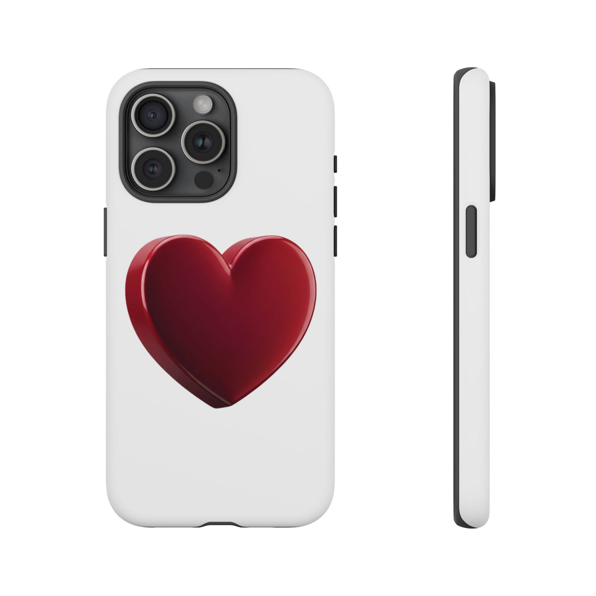 Heart Tough Phone Case - Red 3D Heart Protective Phone Case