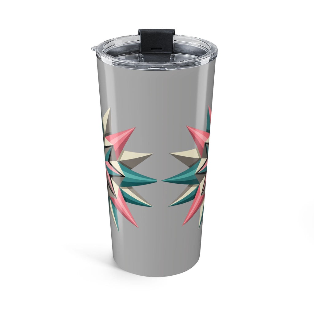 20oz Geometric Starburst Tumbler — Colorful Abstract Travel Cup- Light Grey