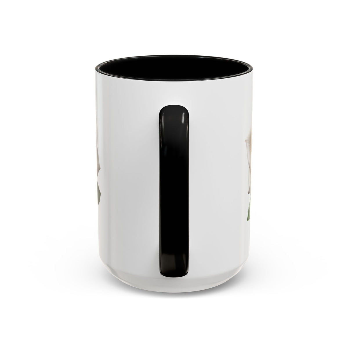 White Rose Accent Coffee Mug — Elegant Floral 11/15oz Ceramic