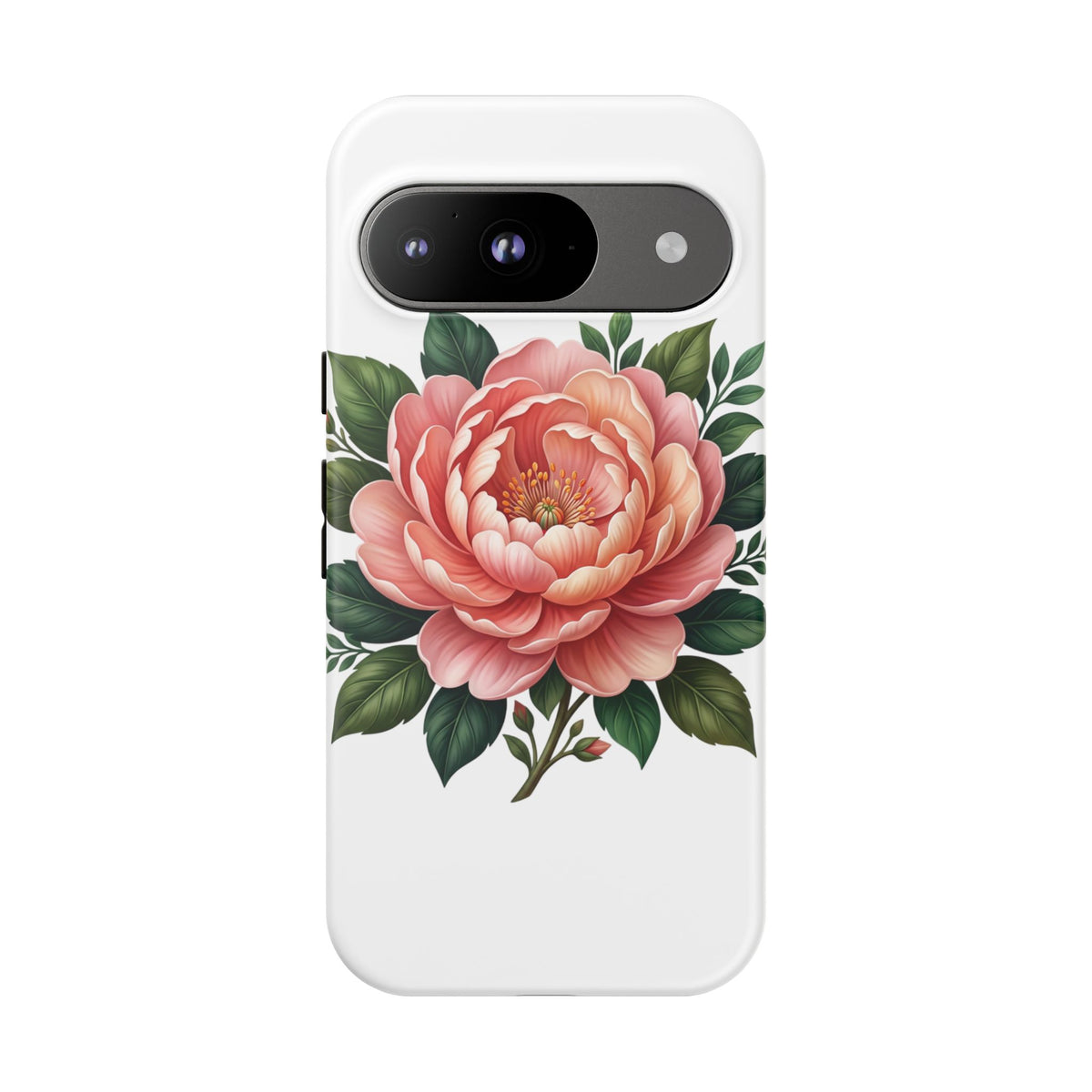 Floral Peony Tough Phone Case — Protective Botanical iPhone Cover