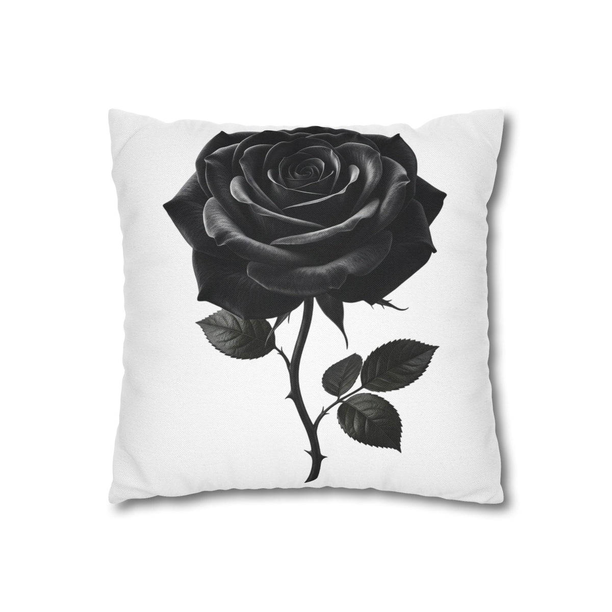 Black Rose Spun Polyester Square Pillowcase