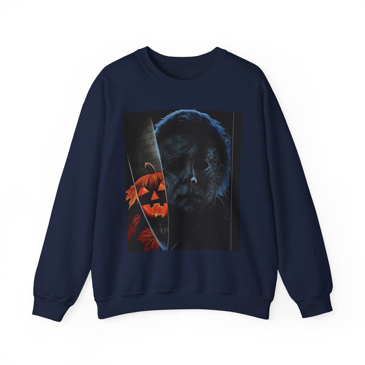 Halloween Thriller Crewneck Sweatshirt — Michael Myers & Jack-O'-Lantern Graphic