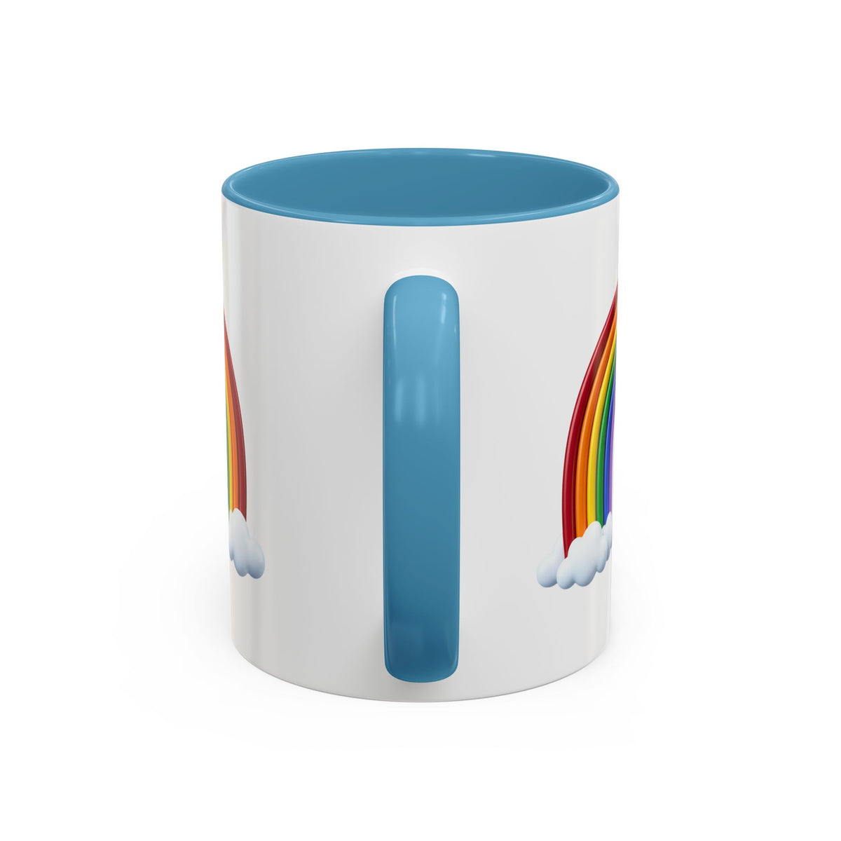 Rainbow Coffee Mug - Colorful Arc & Clouds Accent Mug (11/15oz)