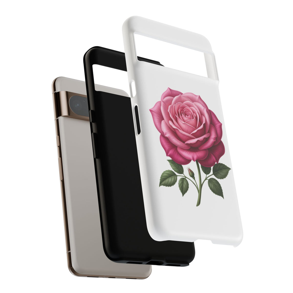 Pink Rose Tough Phone Case — Floral Protective iPhone Cover
