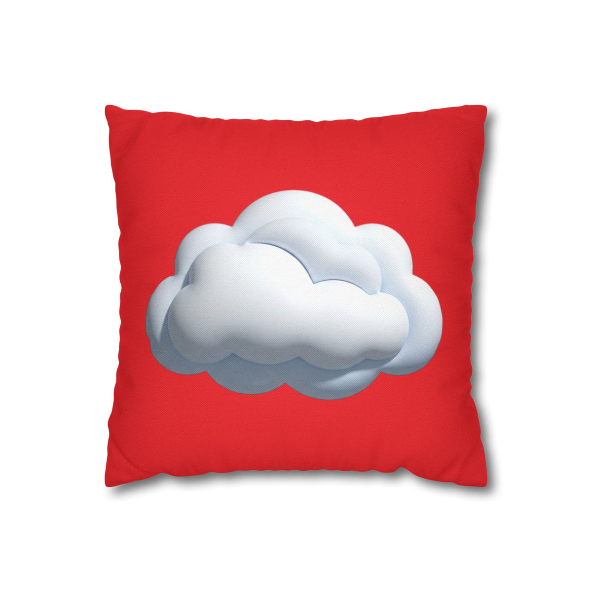 Cloud Graphic Red Pillowcase — Red Cute Cloud Decor