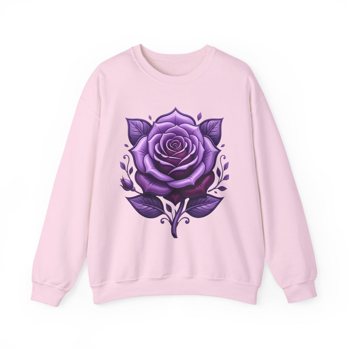 Purple Rose Crewneck Sweatshirt
