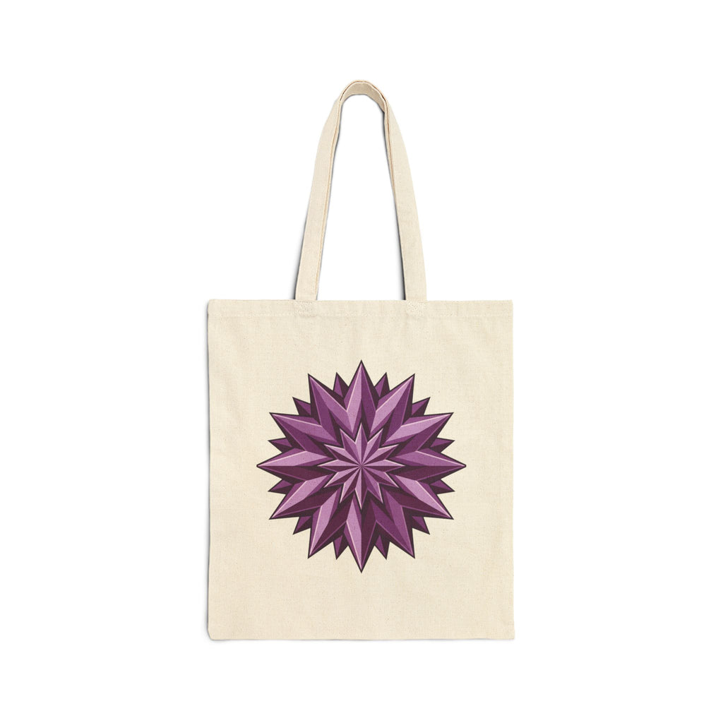 Canvas Tote — Purple Geometric Starburst Tote Bag