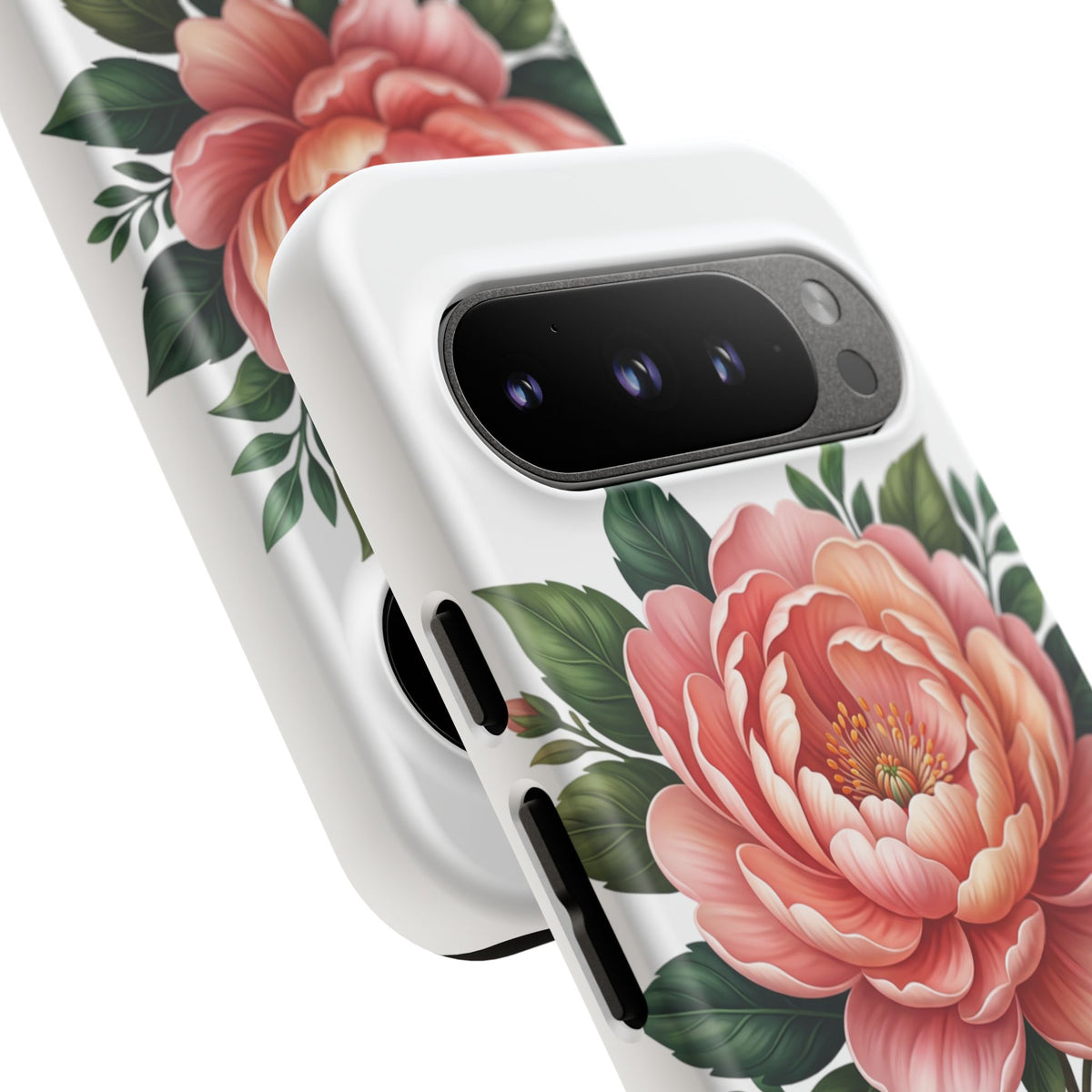 Floral Peony Tough Phone Case — Protective Botanical iPhone Cover