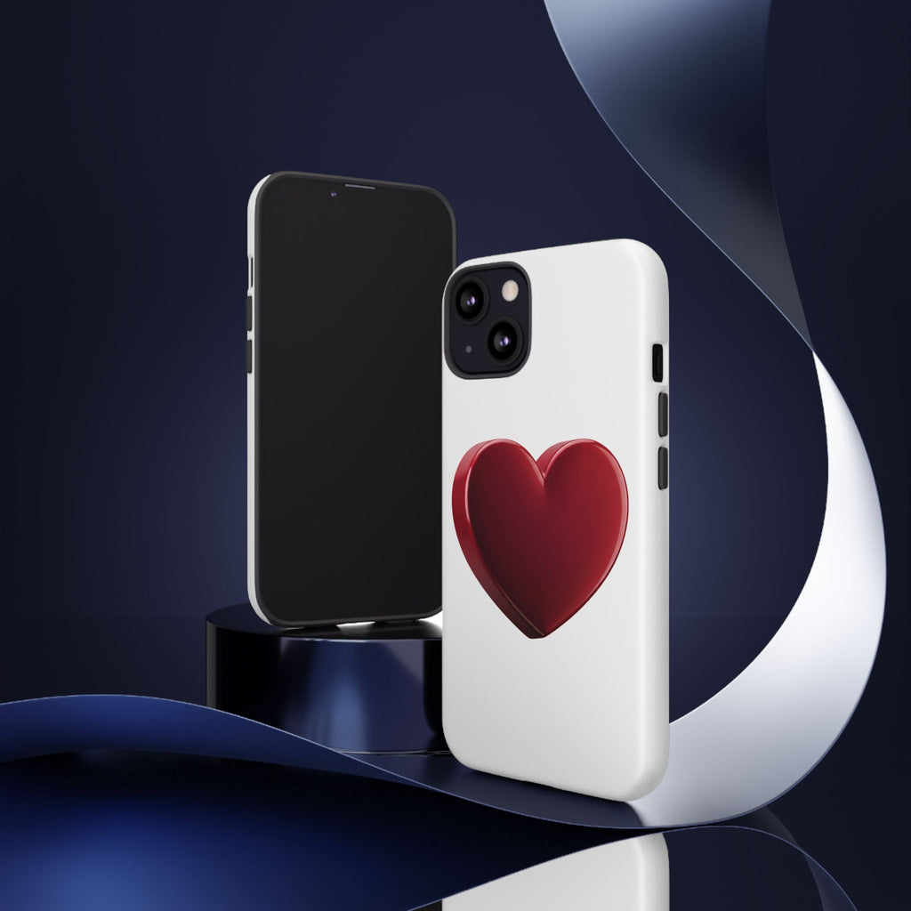 Heart Tough Phone Case - Red 3D Heart Protective Phone Case