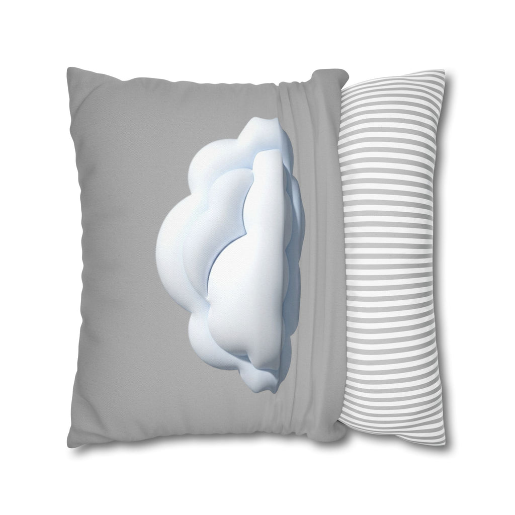 Cloud Throw Pillow Cover — Soft Light Gray Decorative Square Pillowcase