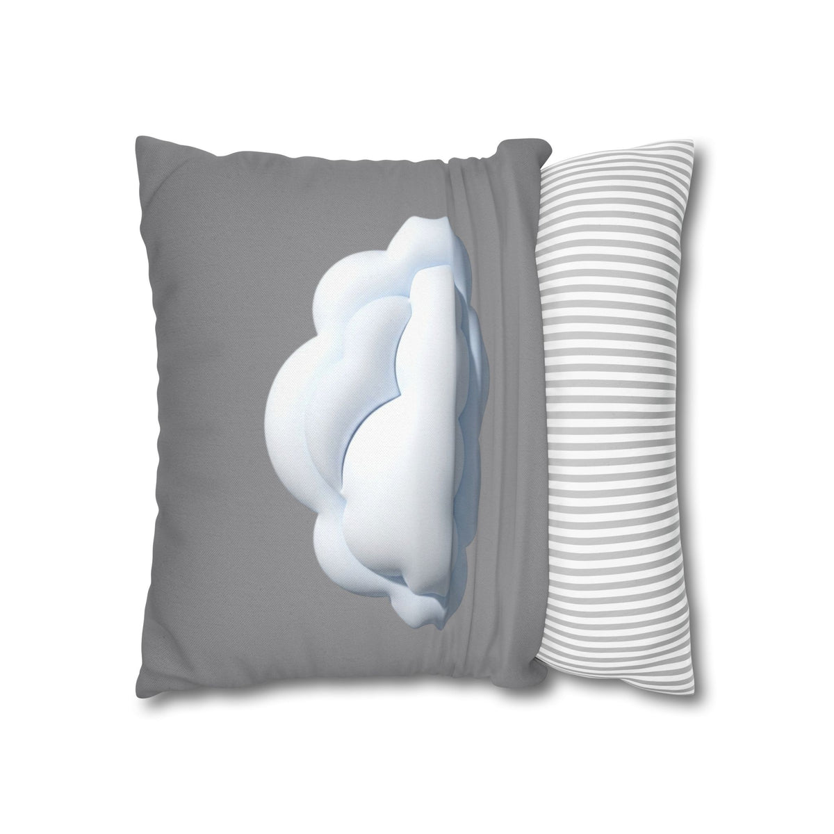 Cloud Graphic Pillowcase — Soft Grey Decorative Throw Pillow Cover