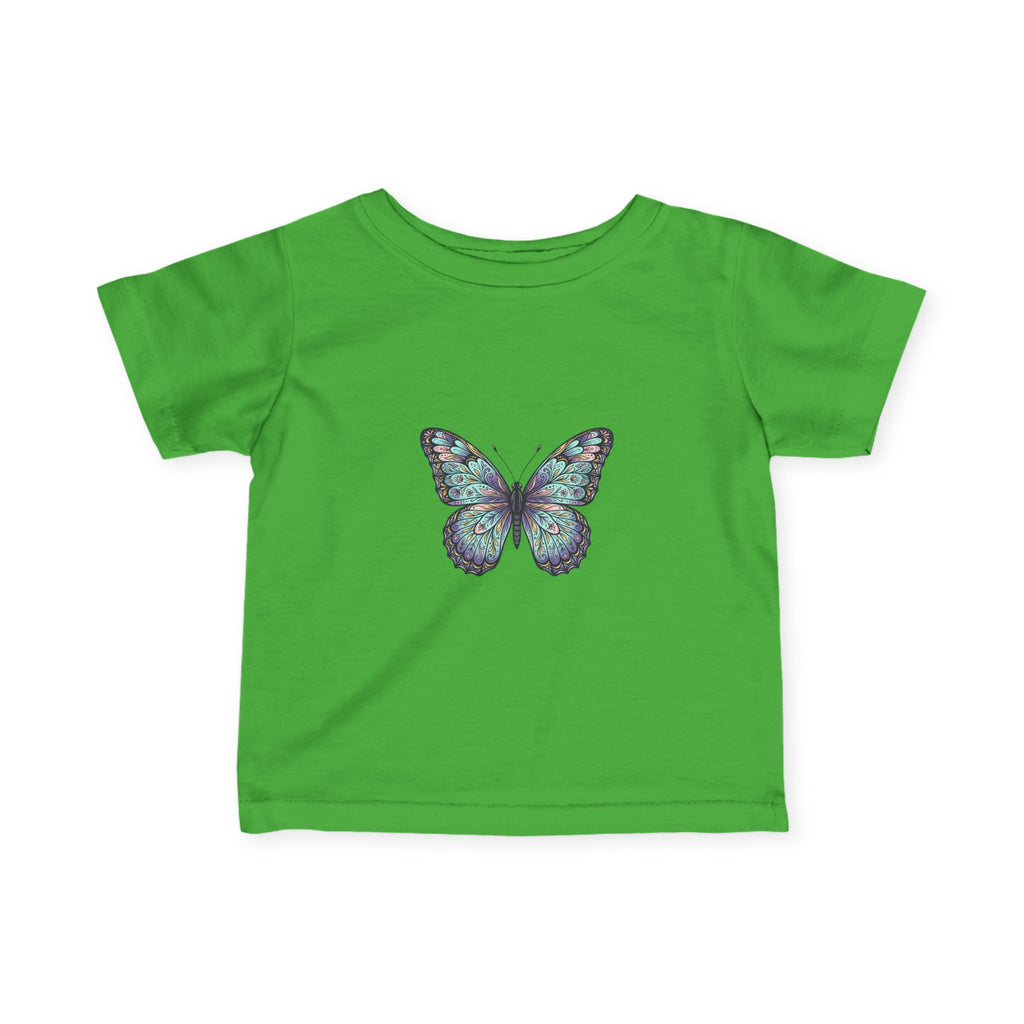 Infant Butterfly Tee — Pastel Blue Floral Butterfly Baby Shirt