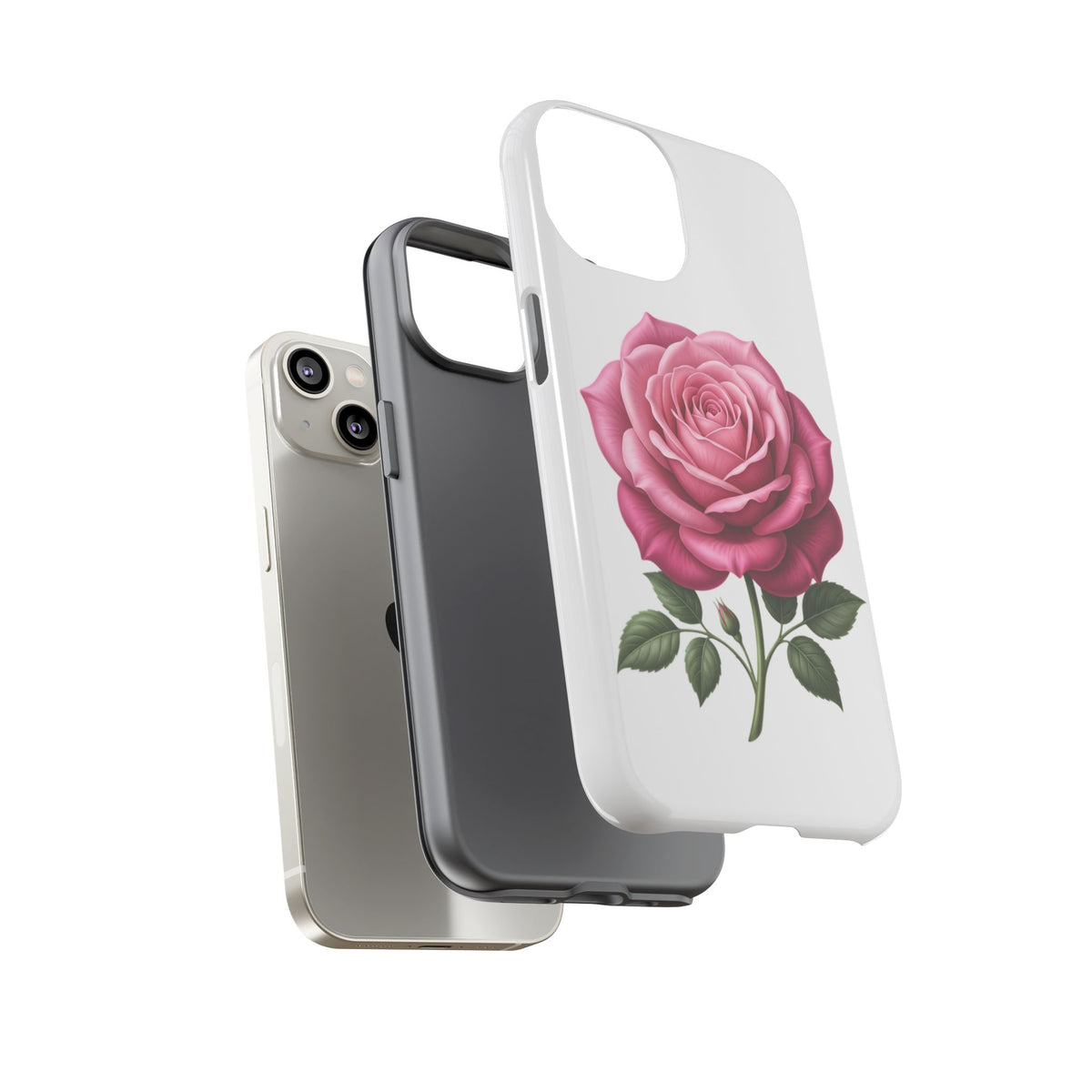 Pink Rose Tough Phone Case — Floral Protective iPhone Cover