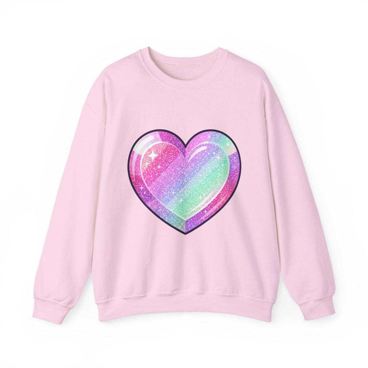 Pastel Sparkle Heart Sweatshirt