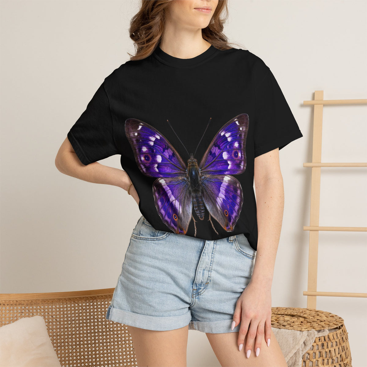 Purple Butterfly T-Shirt — Vibrant Vintage Moth Graphic Tee
