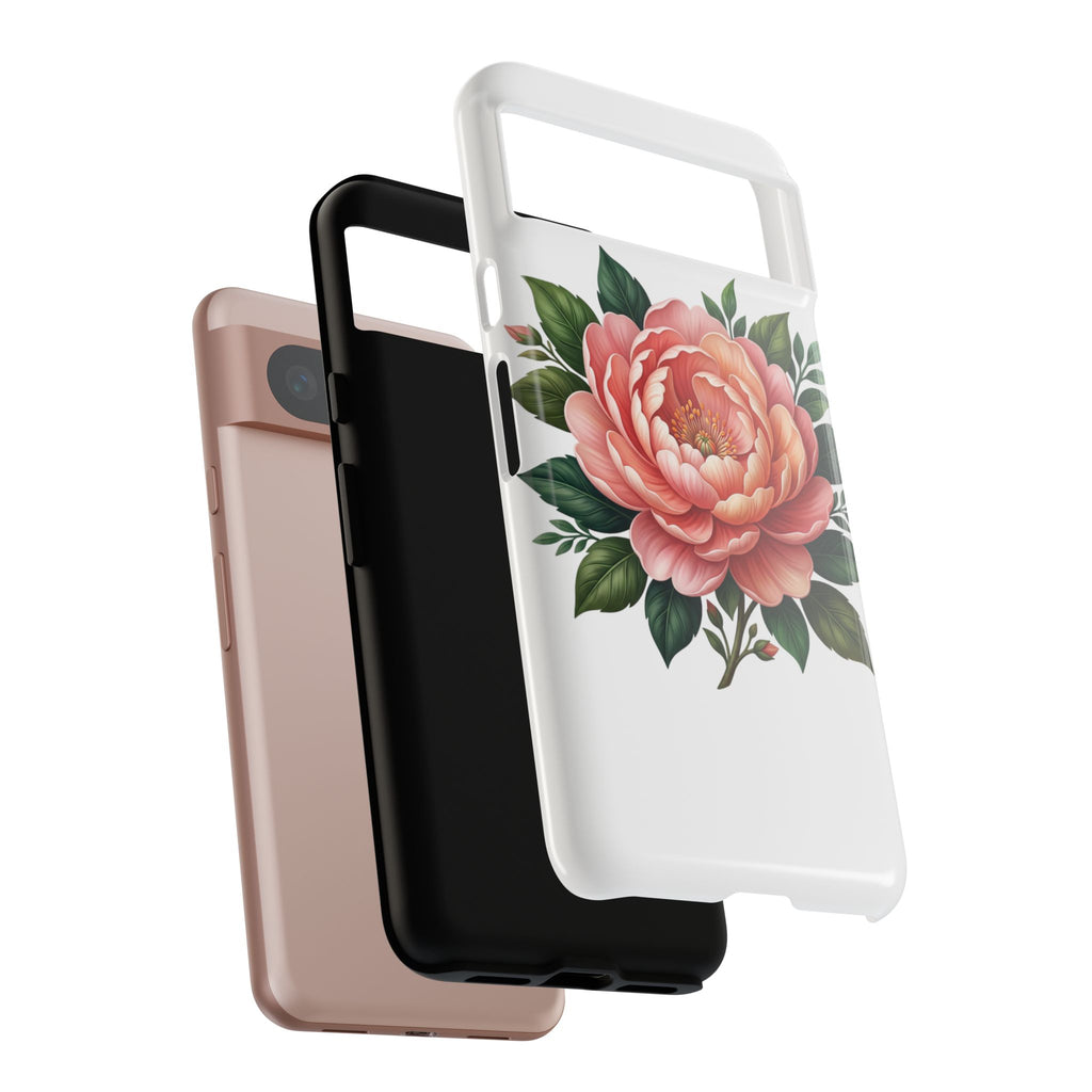 Floral Peony Tough Phone Case — Protective Botanical iPhone Cover