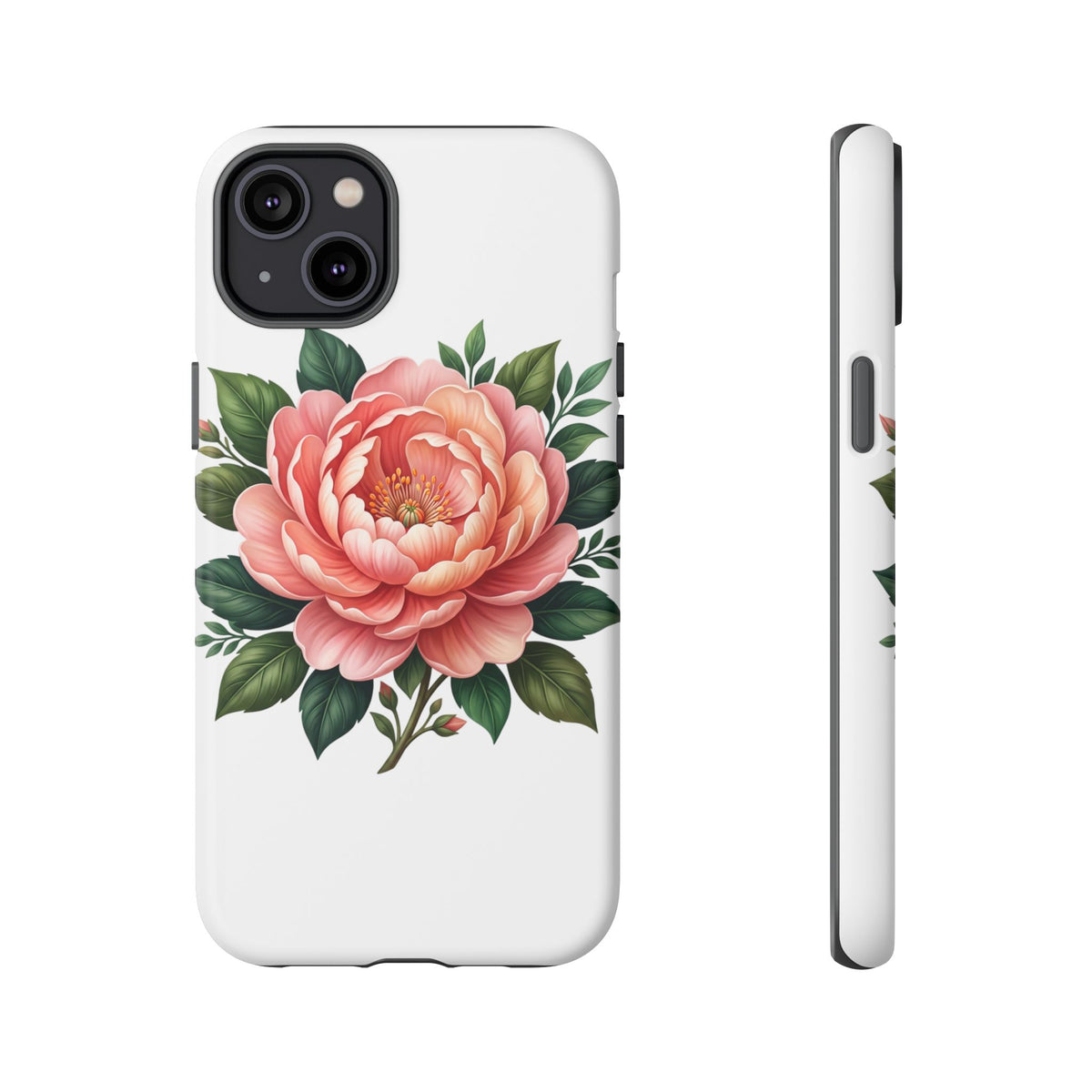 Floral Peony Tough Phone Case — Protective Botanical iPhone Cover