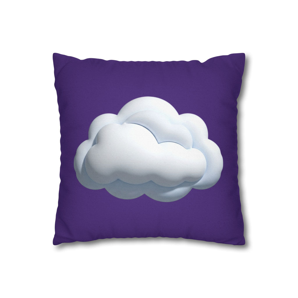 Cloud Graphic Pillowcase - Dark Purple Whimsical Decorative Throw Pillow Cover