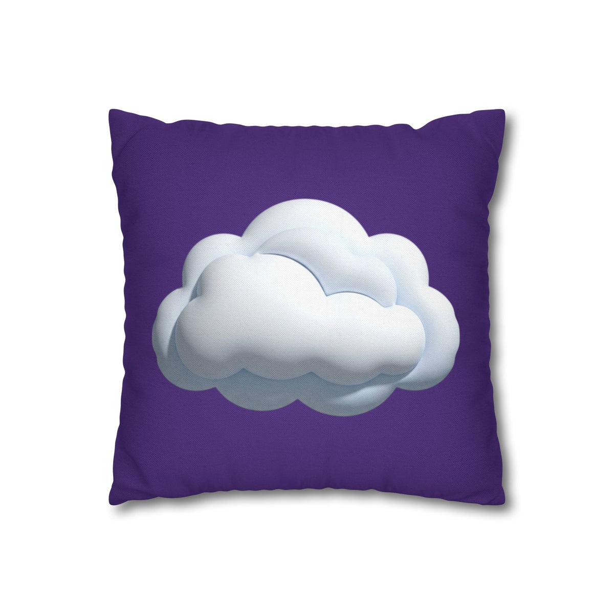 Cloud Graphic Pillowcase - Dark Purple Whimsical Decorative Throw Pillow Cover