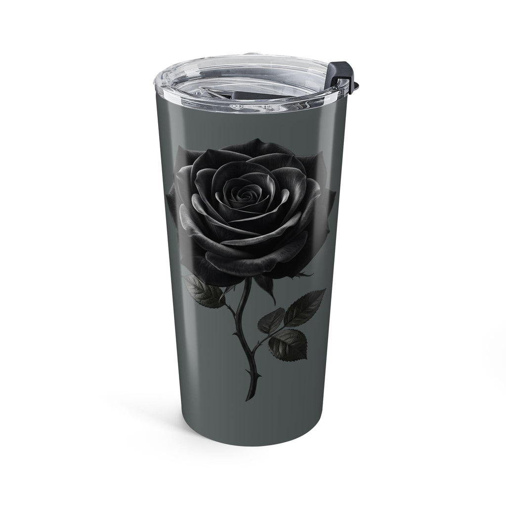 20oz Skull Tumbler – Stainless Travel Cup with Dark Gothic Design- Dark Grey